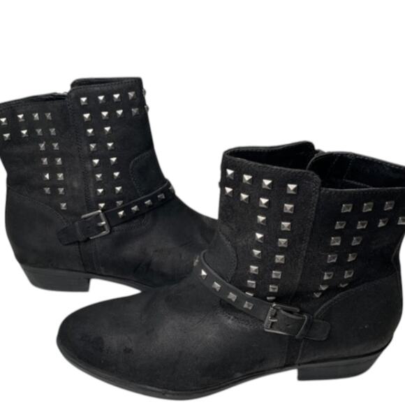 Lauren Ralph Lauren Shoes - Lauren Ralph Lauren Boots Womens Black Leather Shaelynn Studded Moto Ankle 9.5B